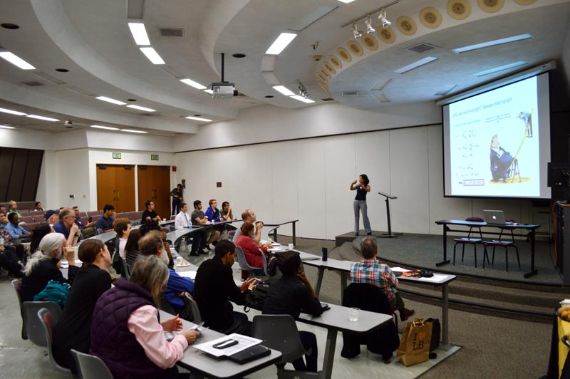 Dr. Mu-Chun Chen presenting on “Neutrinos and Physics Beyond the Standard Model.” Dr. Mu-Chun Chen presenting on “Neutrinos and Physics Beyond the Standard Model.” 