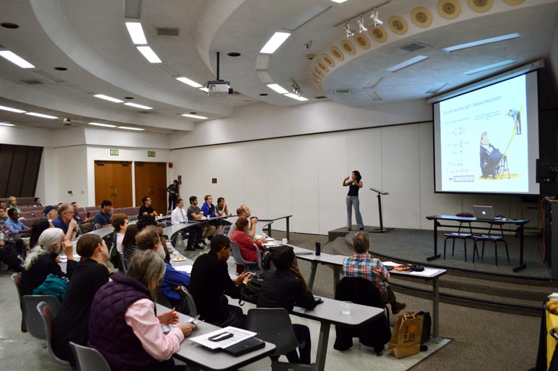 Dr. Mu-Chun Chen presenting on “Neutrinos and Physics Beyond the Standard Model.” Dr. Mu-Chun Chen presenting on “Neutrinos and Physics Beyond the Standard Model.” 