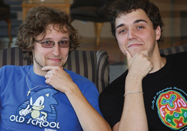 Andrew Watson (right) is pictured with a student at Temple University. Photo courtesy of Andrew Watson.