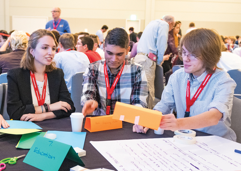 Students develop innovative designs to solve technological challenges. Photo courtesy of Ken Cole