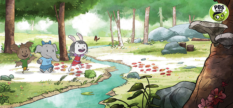 Elinor and her friends on a walk through the forest. Photo courtesy of Pipeline Studios, SHOE Inc.