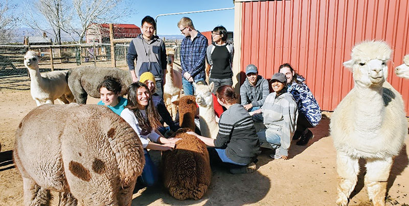  Xena Gurule, Autumn Durham, Ivey Davis, Nic Litza, Christine Bennett, Jesus Aguilar, Sanjna Mahobia, and Andy Mueller. Photo courtesy of Cameron Lamar.