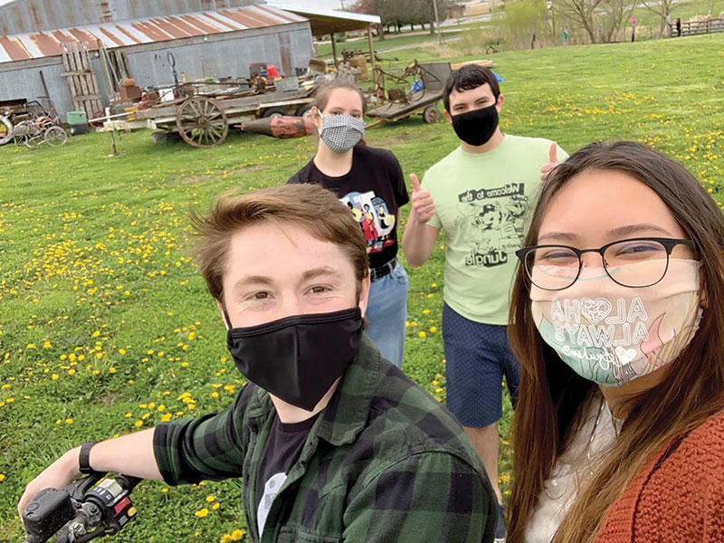 Members of Truman State University’s SPS chapter attend the All-Science Picnic, which encourages socialization across science majors. All photos courtesy of the corresponding chapter’s 2020–21 chapter report.