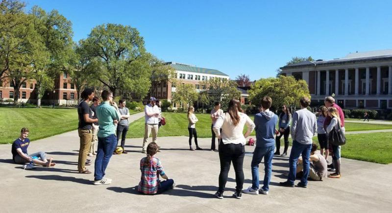 Chapter reports session in the Memorial Union Quad.