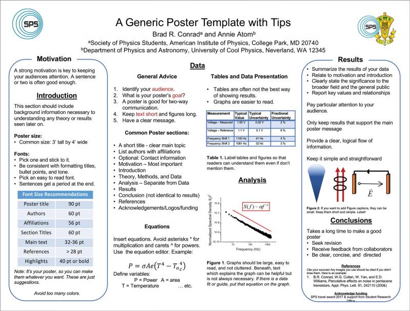 A generic poster template with tips.