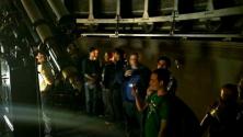 Looking at Jupiter through a telescope located above Tate Labs and a Dobsonian telescope