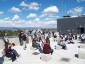 Enjoying sunshine and a view atop the Science II Building