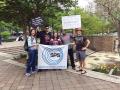 Members of the SPS National Office and APS members show their support for the March in Washington, DC. Photo courtesy of Brad R. Conrad. 