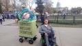 A participant shows her support for nuclear scientists at the Denver March. Photo courtesy of Alex Leith. 