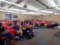 Members of the Illinois Tech physics department face off during a game of physics Pictionary. Photos courtesy of the Illinois Tech SPS chapter.