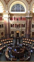 The main reading room at the Library of Congress from the after-hours scavenger hunt.