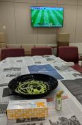 Getting my art project ready while the world cup plays in the background